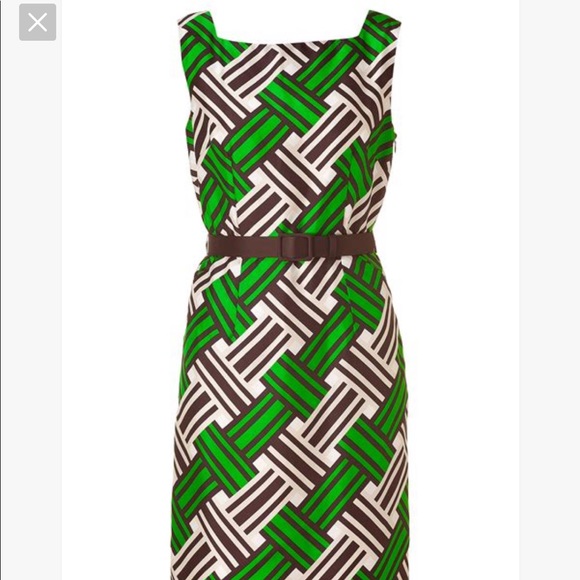 Milly of New York Dresses & Skirts - Milly green & brown silk dress size 6